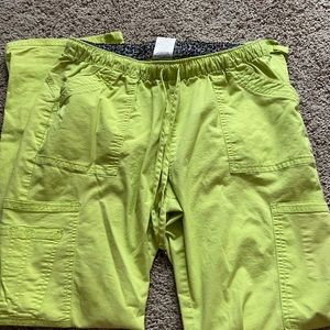 Chartreuse scrub pants